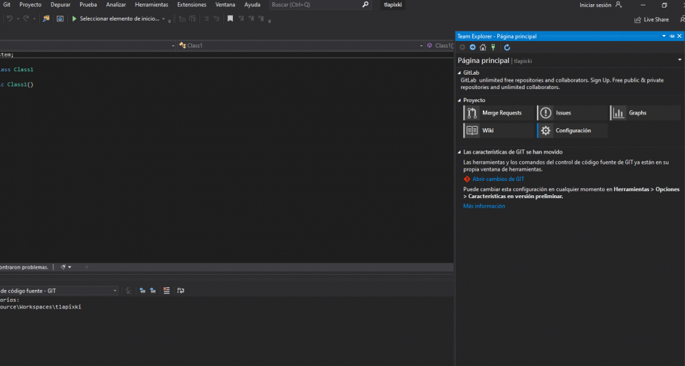 GITLAB EN VISUAL STUDIO 2019 La trinchera divergente